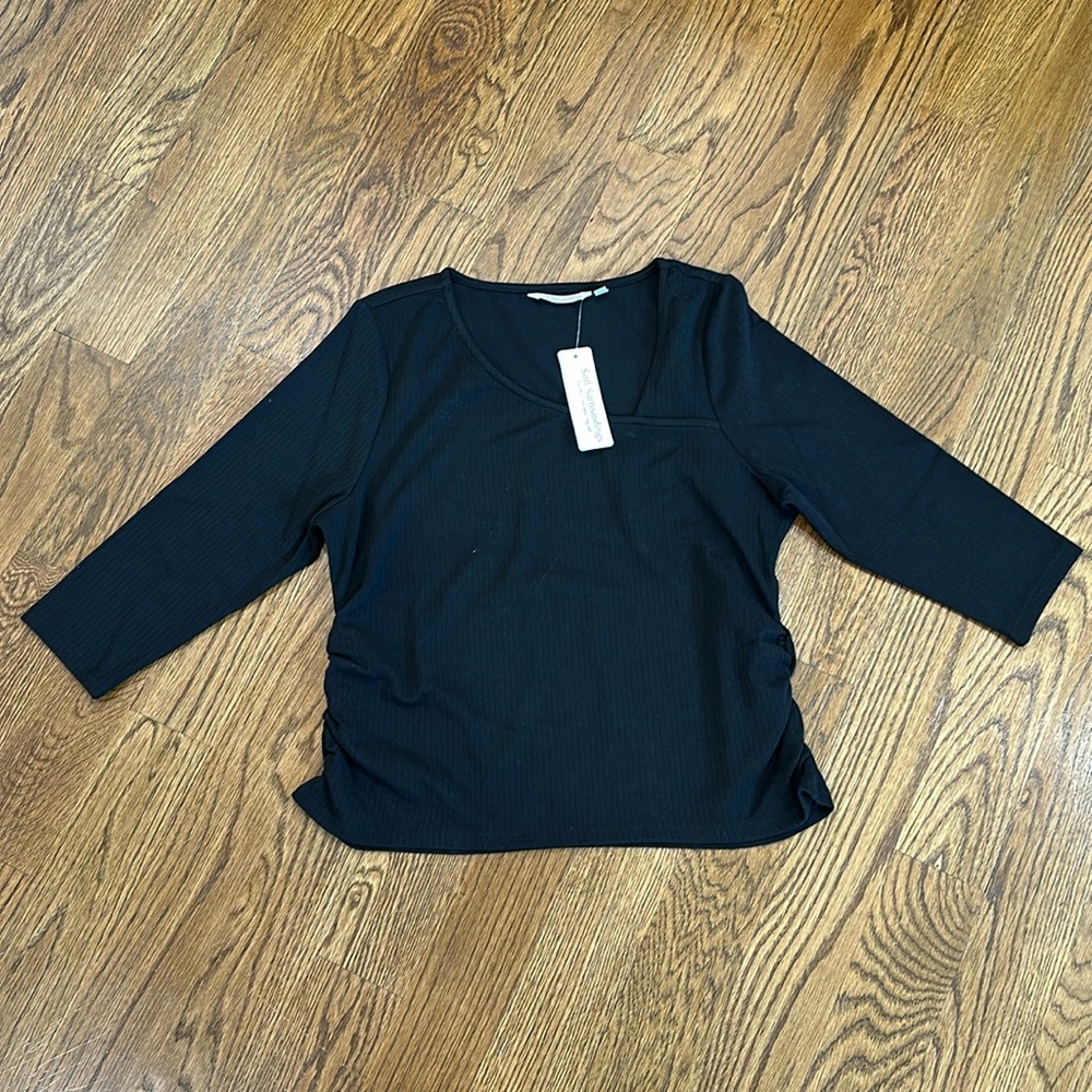 Soft Surroundings black light ribbed shirt